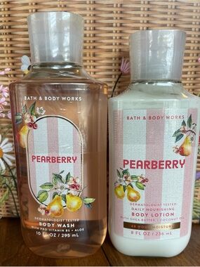 Bath & Body Works Set Pearberry Body Wash & Lotion - Sealed New